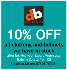10 percent Off clothing & helmets after booking training