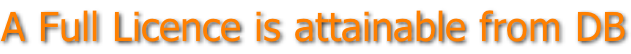 A Full Licence is attainable from DB