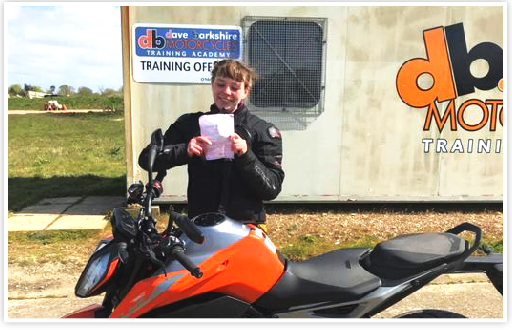 Francesca passed A2 to A Mod1 today. First test since the lockdown, April 2021